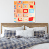 Verkleurde vierkanten canvas afdruk (Insitu (Slaapkamer))