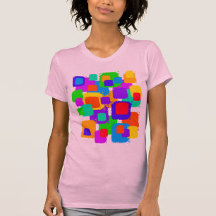 Verkleurde vierkantjes t-shirt