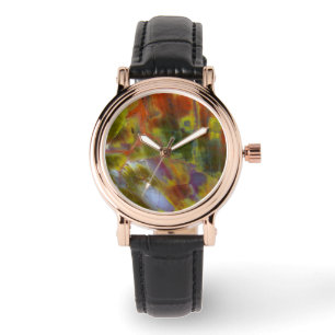 Verkleurste versteende hout horloge