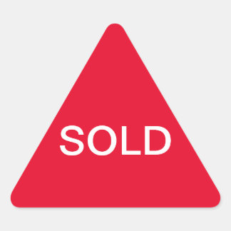 verkocht bord driehoek sticker