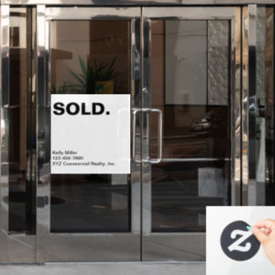 VERKOCHT Bordje Commerciale Vastgoed Marketing Gep Raamsticker