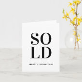 VERKOCHT Gelukkige sluitingsdag Vastgoed Kaart (Gele Bloem)