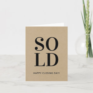 VERKOCHT Kraft Papier Gelukkige Sluitingsdag Vastg Kaart