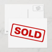 Verkocht teken briefkaart (Voorkant / Achterkant)