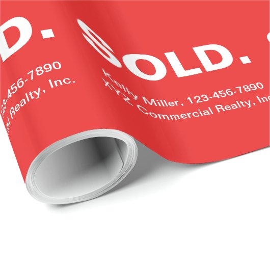 VERKOCHT Vastgoedmarketing | Minimalistisch Kordaa Cadeaupapier (Rol Hoek)