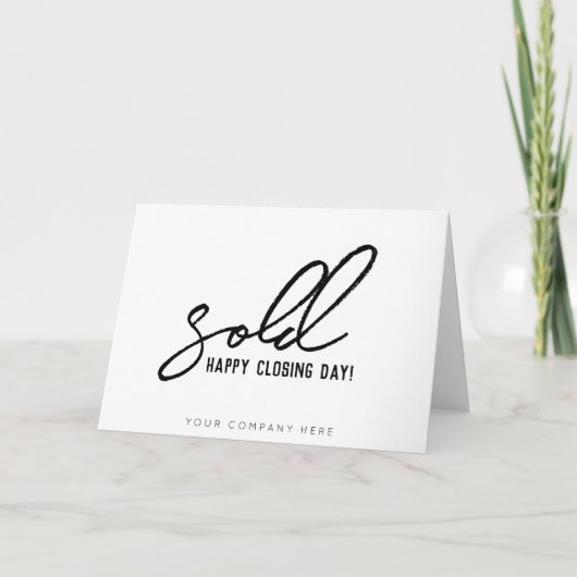 Verkochte Happy Closing Day Real Estate Bedankkaart (Voorkant)