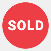 Verkochte Sticker | Rood productetiket (Voorkant)