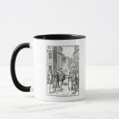 Verkoop door Town Crier na een houtsnip in Praxis  Mok (Links)