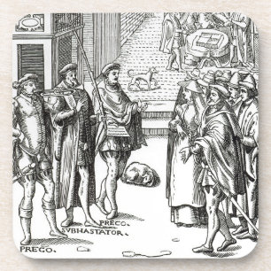 Verkoop door Town Crier na een houtsnip in Praxis Onderzetter