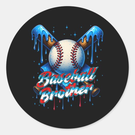 Verkoop Drip Broeder Dag Verjaardag Groep Matching Ronde Sticker (Voorkant)