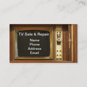 Verkoop en reparatie van televisie visitekaartje