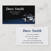Verkoop en service van auto's visitekaartje (Voorkant / Achterkant)