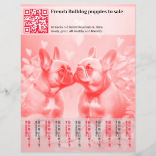 Verkoop flyer met Franse puppy's ontwerp