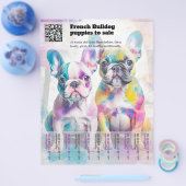 Verkoop flyer met Franse puppy's ontwerp (Enkel)