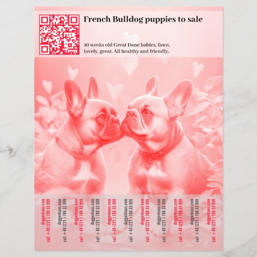 Verkoop franse Puppies Design Flyer (Voorkant)