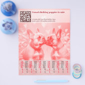 Verkoop franse Puppies Design Flyer (Enkel)