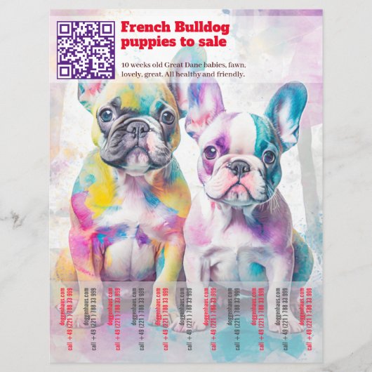 Verkoop franse Puppies Design Flyer (Voorkant)