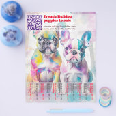 Verkoop franse Puppies Design Flyer (Enkel)