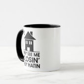 Verkoop humor, ze zien me sluiten ze haten, cadeau mok (Voorkant links)