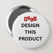 VERKOOP! Ronde Button - groot, 4 inch - Aangepast (Voorkant /achterkant)