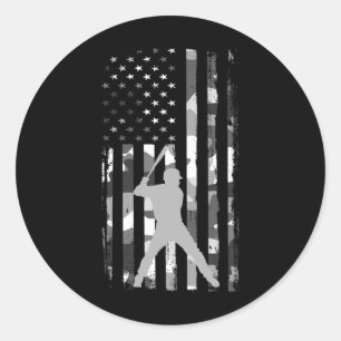 Verkoop Speler Amerikaanse Vlag Camo Patriottische Ronde Sticker