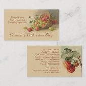 Verkoop van aardbeienbessen visitekaartje (Voorkant / Achterkant)