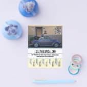Verkoop van auto's met afscheurtjes  flyer (Enkel)