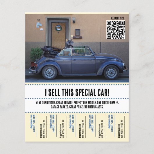 Verkoop van auto's met afscheurtjes  flyer (Voorkant)