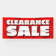 VERKOOP VAN BANNER CLEARANCE - 2.5'x6'