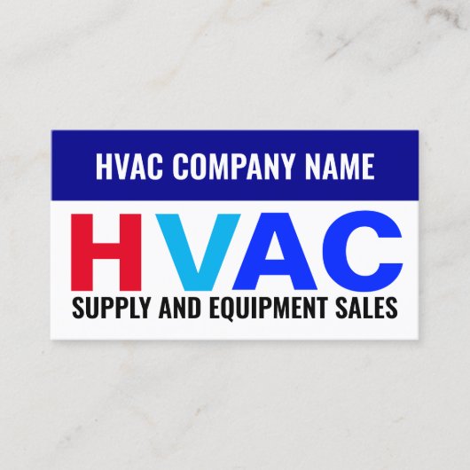 Verkoop van benodigdheden en apparatuur - HVAC Visitekaartje (Voorkant)