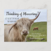 verkoop van boerderij-koeienverwijzingsonroerend g briefkaart (Voorkant)