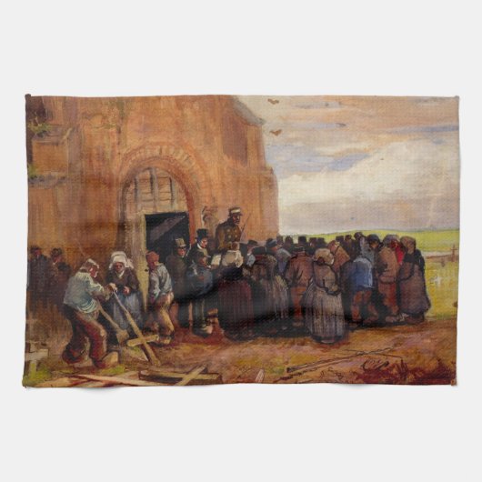 Verkoop van bouwsloop door Vincent van Gogh Theedoek (Horizontaal)