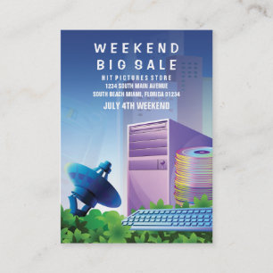 Verkoop van flyer-hype-technologie Verticaal Visitekaartje