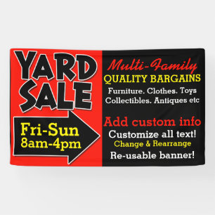 Verkoop van garagewinkelen herbruikbaar Adverteren Spandoek