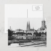 Verkoop van hout op de rivier de Trave, Lubeck, c. Briefkaart (Voorkant / Achterkant)