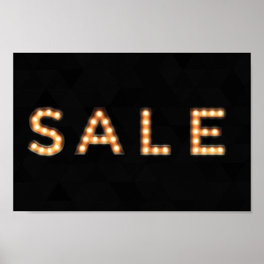 Verkoopbord, zwarte lampjes Poster (Voorkant)
