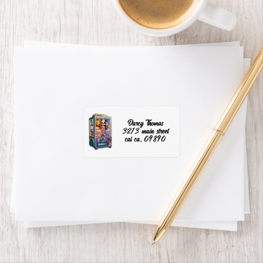 Verkoopmachine vol teddyberen etiket (Insitu)