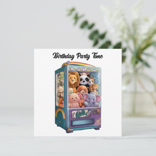 Verkoopmachine vol teddyberen kaart (Staand voorkant)