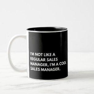 Verkoopmanager Funny Gezegde Tweekleurige Koffiemok
