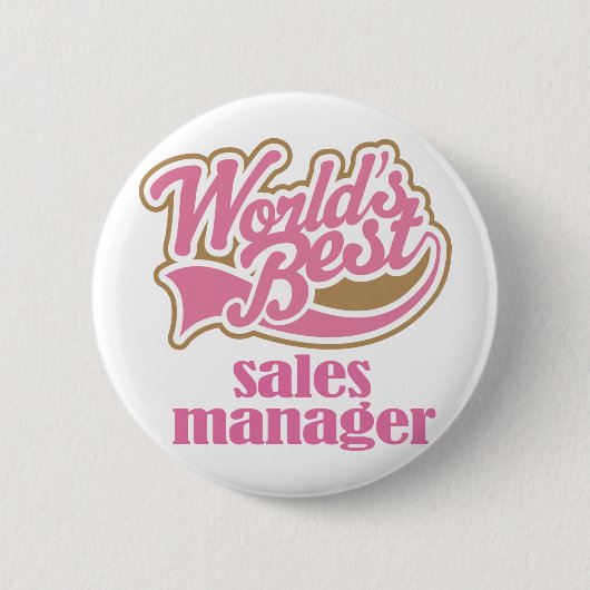 Verkoopmanager - Roze cadeau Ronde Button 5,7 Cm (Voorkant)