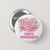 Verkoopmanager - Roze cadeau Ronde Button 5,7 Cm (Voorkant /achterkant)
