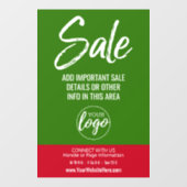 Verkoopreclame met Logo en winkelgegevens Raamsticker (Vel)