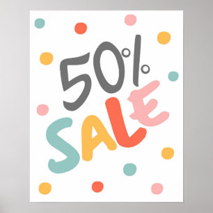 Verkoopteken 50% korting, 50% verkoopteken, Boutiq Poster