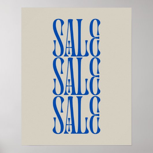 Verkoopteken voor winkels, Blue Sale Poster (Voorkant)