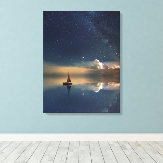 Verkopen naar de wolken canvas afdruk (Insitu (Houten vloer))