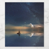 Verkopen naar de wolken wijn etiket (Enkel label)