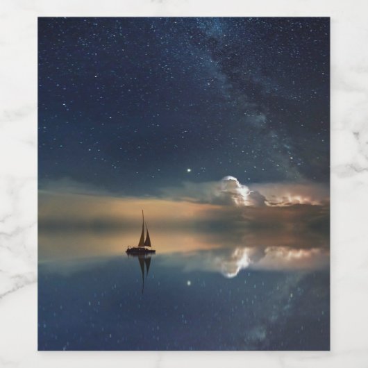 Verkopen naar de wolken wijn etiket (Enkel label)