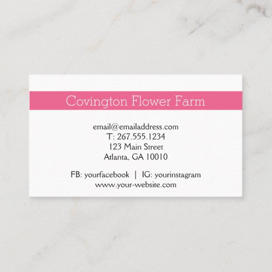 Verkopende bloemen | Landbouwmarkt Visitekaartje (Achterkant)