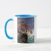 Verkopende schepen in een Zee met winkels Mok (Links)