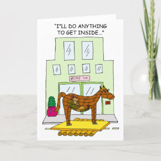 Verkoper Cold Call Wenskaart Trojan Kaart